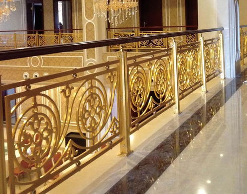 室内镜面钛金铝艺护栏 定制厂家